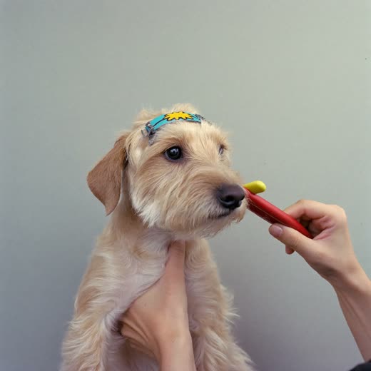 A terrier being clipped